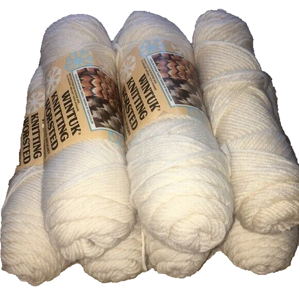 LOT: NEW 7 Jack Frost Worsted Knitting Yarn fisherman WHITE 3964 N 3.5 oz bundle